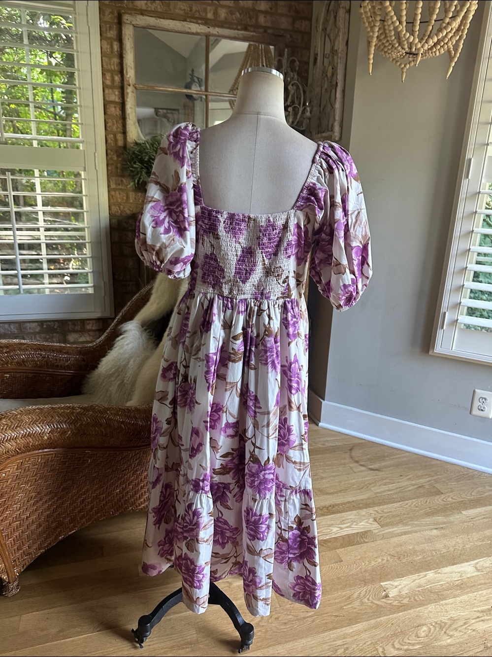 ABERCROMBIE & FITCH FLORAL MAXI DRESS LARGE EXCELLENT COTTAGECORE - Picture 4 of 7